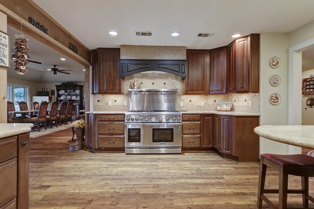 There is an abundance of storage and countertop space.