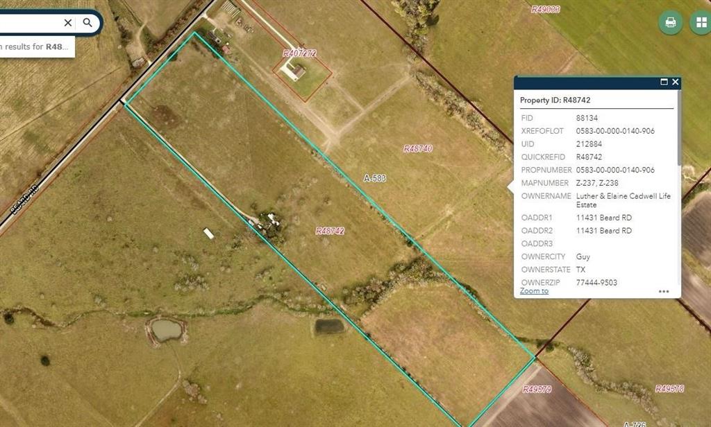 This 28.81 acres is prime pasture land and has a creek that runs through the property and is not an all-weather creek. The acreage is part of 33.92 acres and the seller is retaining 5.16 acres for homestead which includes the current access road that is not part of the buyers access. New access to the property for sale will require County permit for culverts. The property is fenced on the perimeter but will require fencing between partials. Original Beard Family land.