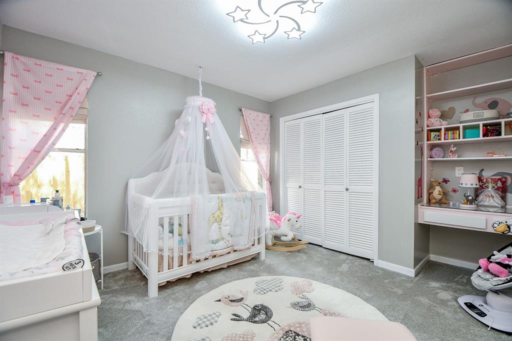 Any secondary bedroom may easily serve other purposes; such as a nursery fit for your little princess!