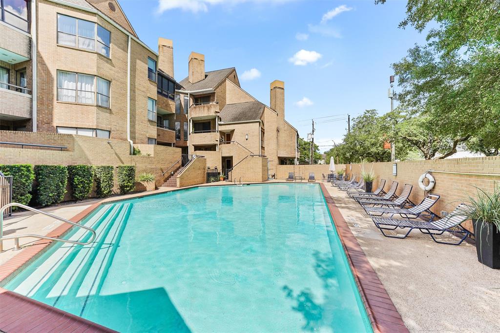 Unit overlooks the property's pool. Perfect for Houston weather.