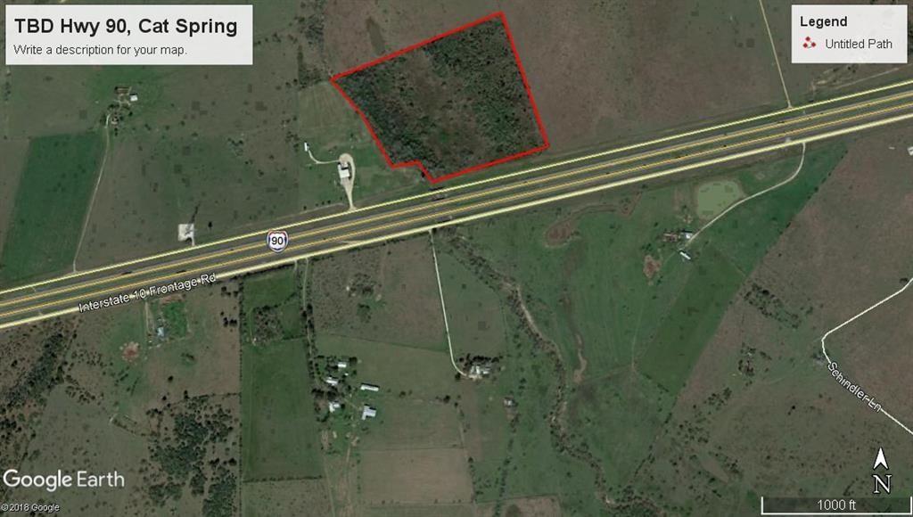 Hwy 90 frontage property! 23.791 heavily wooded acres with quick access to Hwy 90/I-10. Willow Creek runs beside the property. Only minutes to Columbus or Sealy. Raw land waiting to be developed! 30 minutes west of Katy.