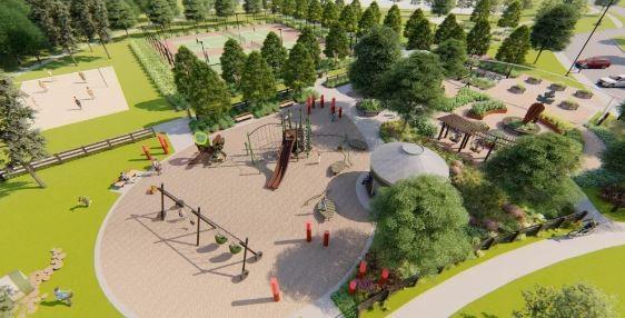 Harvest Yard will feature tennis courts, a sand volleyball court, an expansive playground, plenty of open green space to play ball, and Texas’ largest carrot!