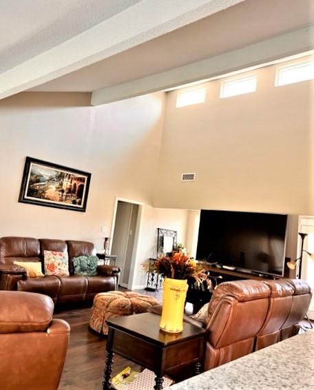 Another view of living room when standing in the wet bar space. There is tons of natural light from all the windows!