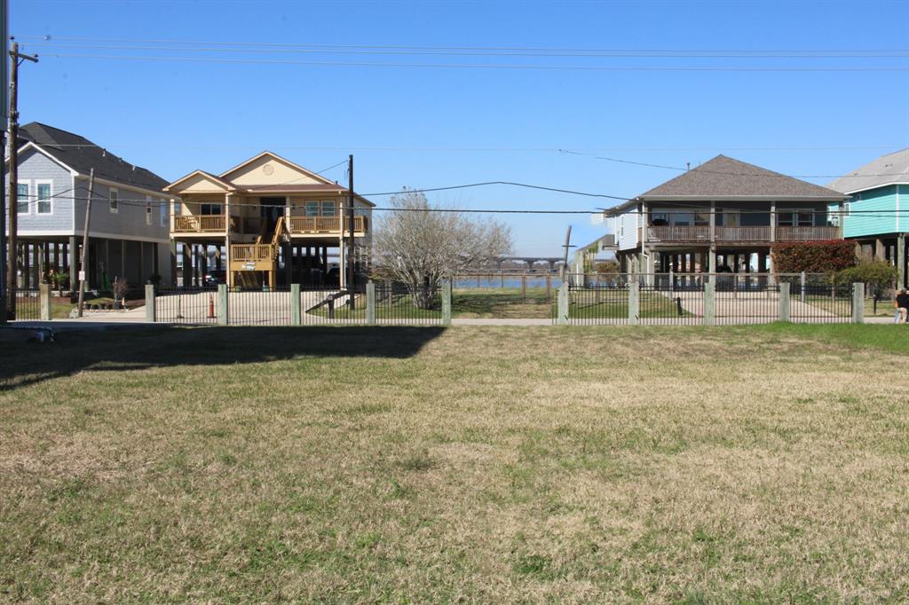 View across the street (new construction beach homes are common in the area)