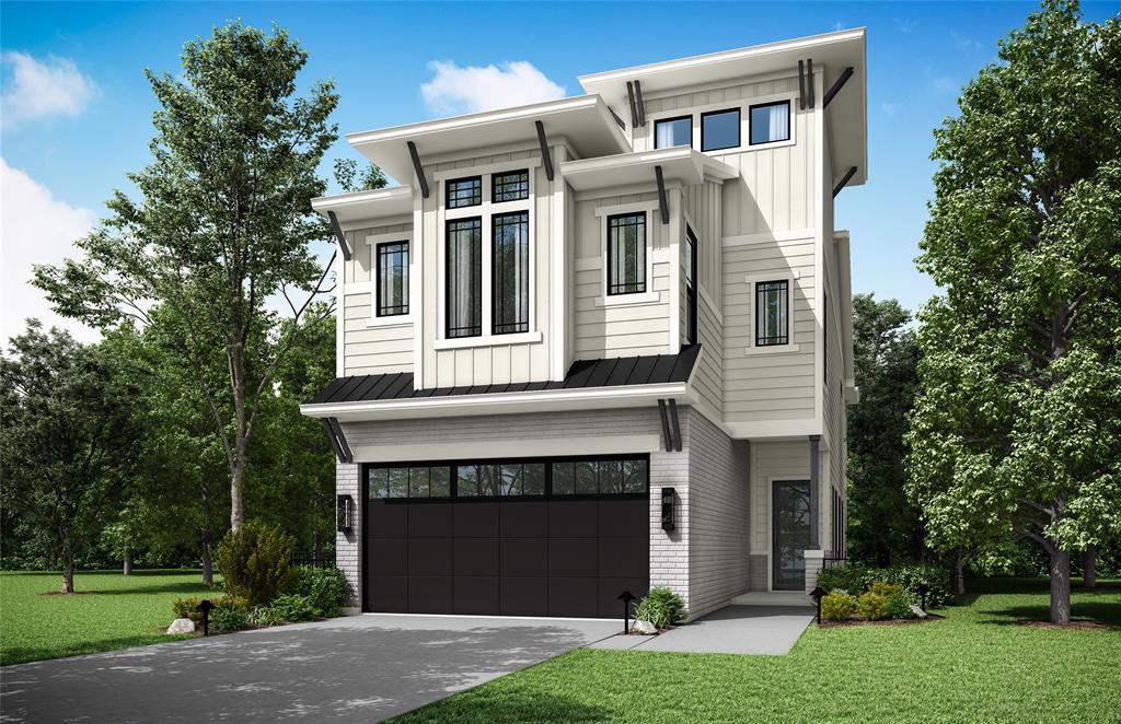 Rendering of the front of the home. View from Marina Drive.