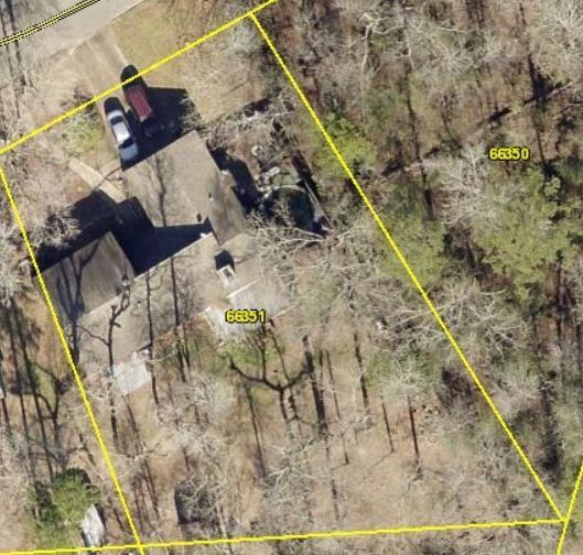 Aerial CAD view of the house and lot.