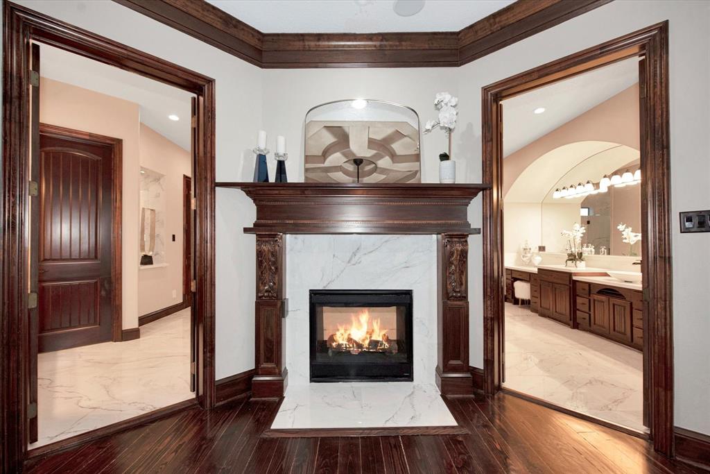 Fireplace in Primary bedroom.