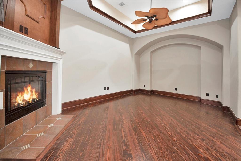 Secondary bedroom or second master. Features a large soaking tub and shower, fireplace and private access to the balcony at the front of the home