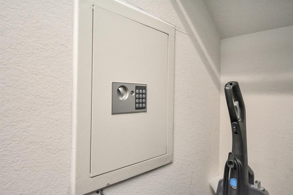 Added built in safe in the downstairs closet for securing important items or documents