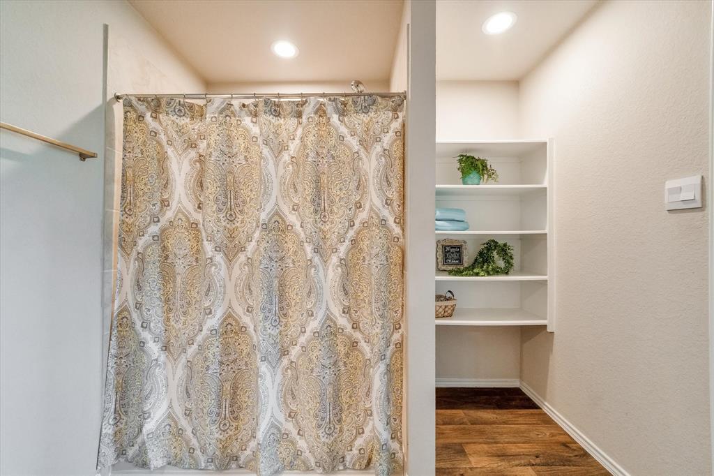 walk-in shower.