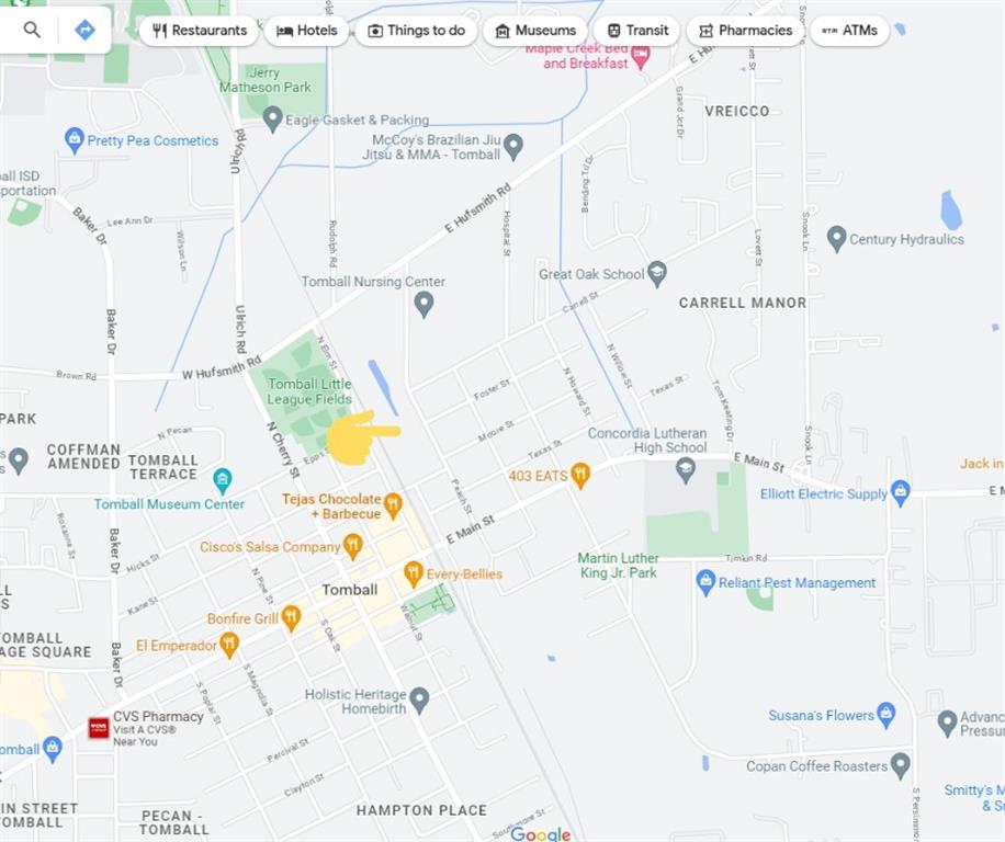 location of lot 7; close to Main Street (FM 2920)