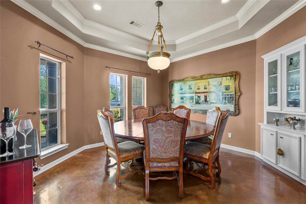 Built-in cabinet in dining room.
