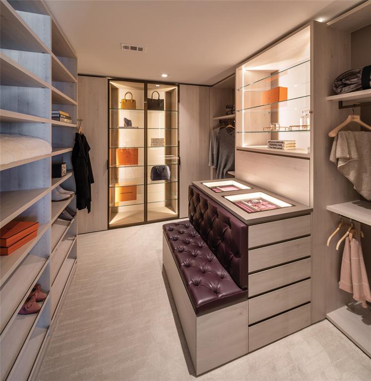 Oversized walk-in closets will accommodate the largest of shoe and handbag collections, and Penthouses offer even more to be desired.