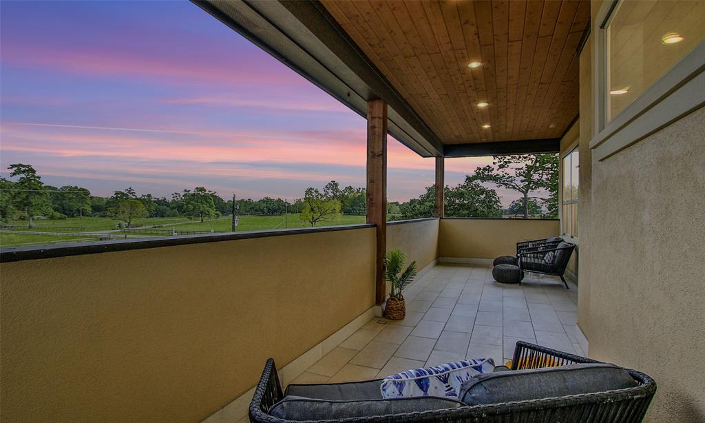 Views are incredible on the 3rd floor balcony. Wake up to a beautiful sunrise enjoying all the horses and longhorns in adjacent pastures with your coffee in the morning just outside the primary bedroom.