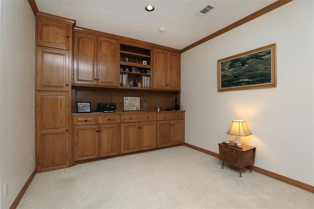 Complete with stained hardwood trim and built-in storage.