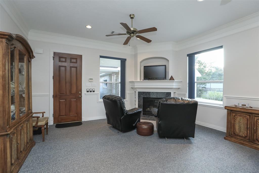 Enjoy the gas log fireplace on those cold winter days. Beautiful Norwegian Granite surround the fireplace.