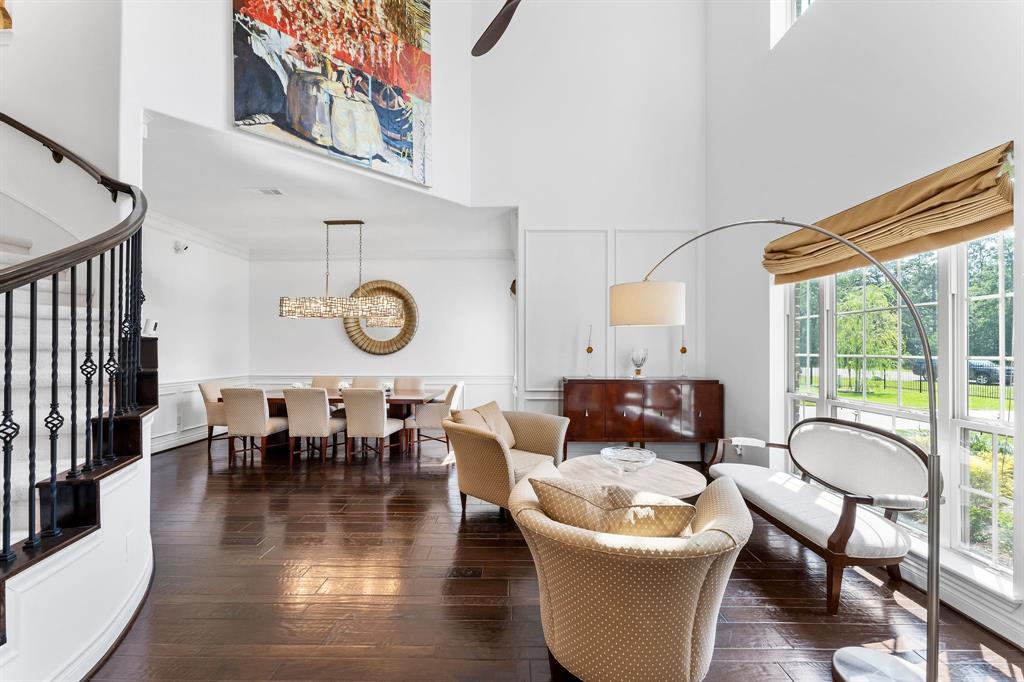 To the right of the foyer is the formal living area and formal dining room.