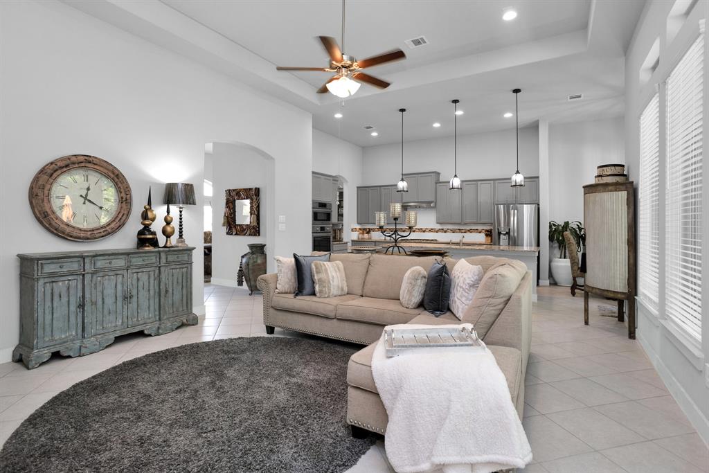 A view across the Living Room into the Kitchen.