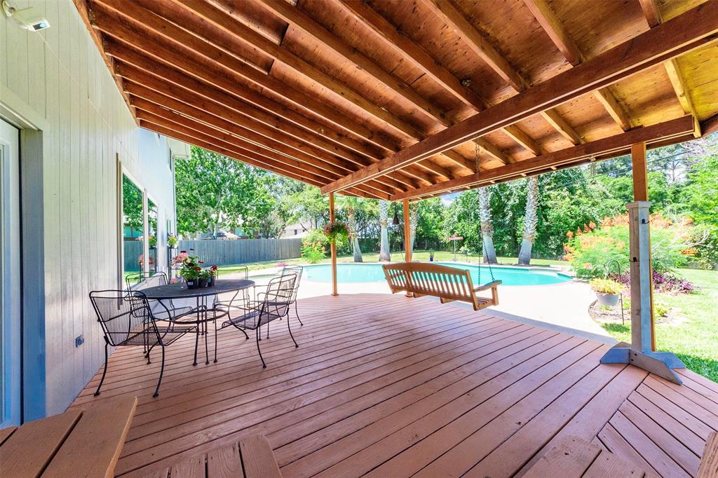 The perfect backyard for entertaining friends & family all year round with heated pool, back covered wood deck/patio and plenty of yard space for the kids & pets.