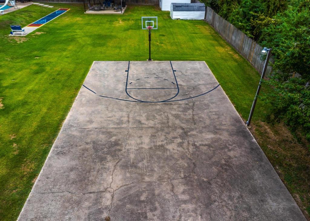 Concrete basketball court