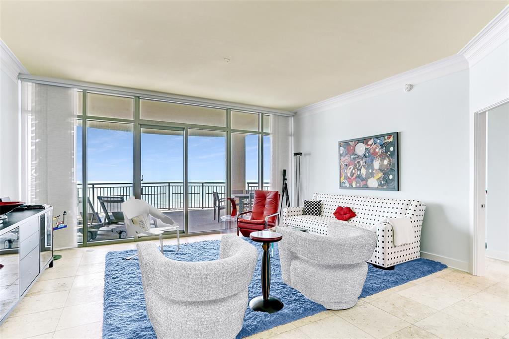 Living areas boast impressive 10-foot ceilings, making them unique among the South Beach floor plans. The elegance is further accentuated by double crown molding and low-maintenance stone flooring, providing a touch of luxury without compromising on convenience. Moreover, you\'ll be enchanted by the mesmerizing ocean views.