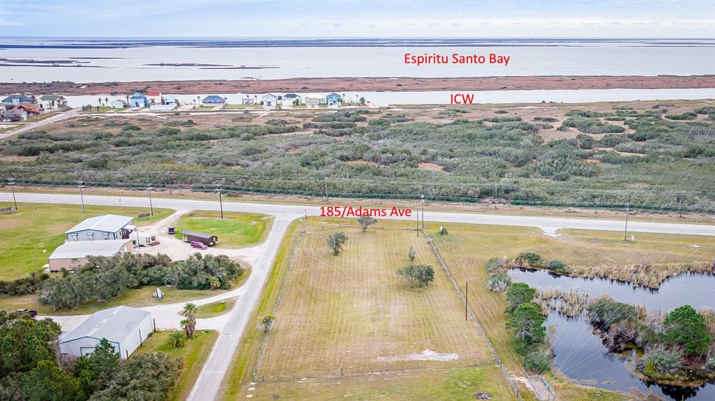 Arial view of the property looking out towards the iCW and Espiritu Santo Bay