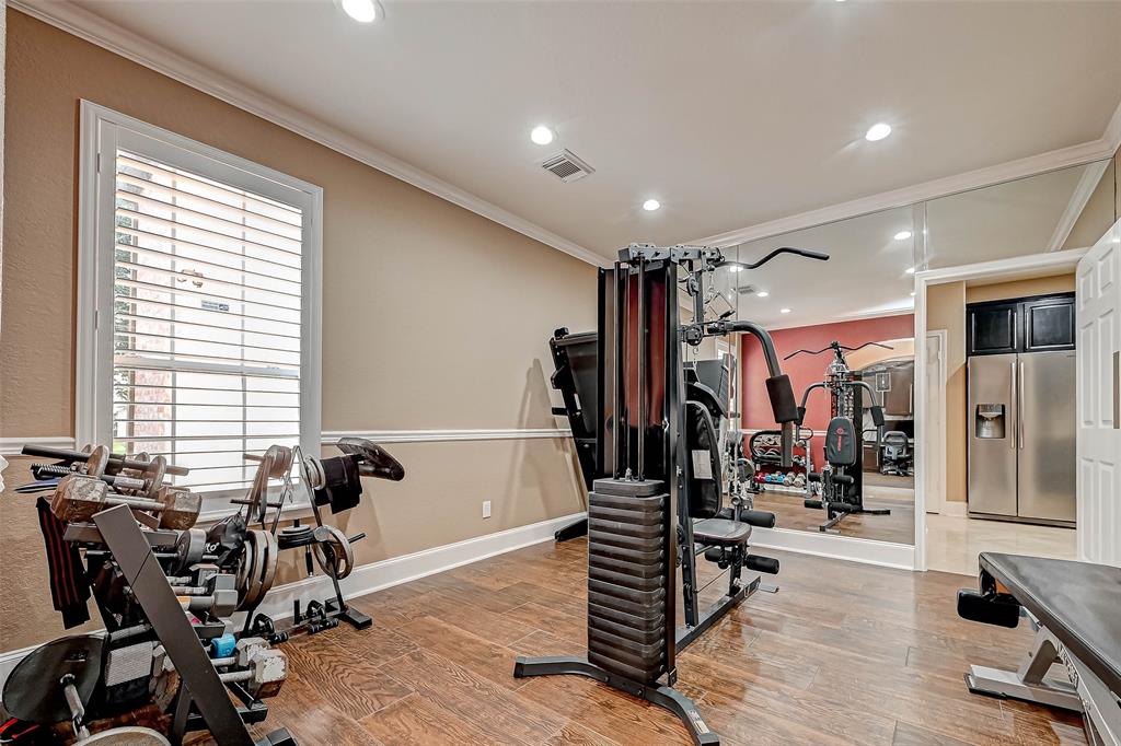 Formal Dining room used as home gym