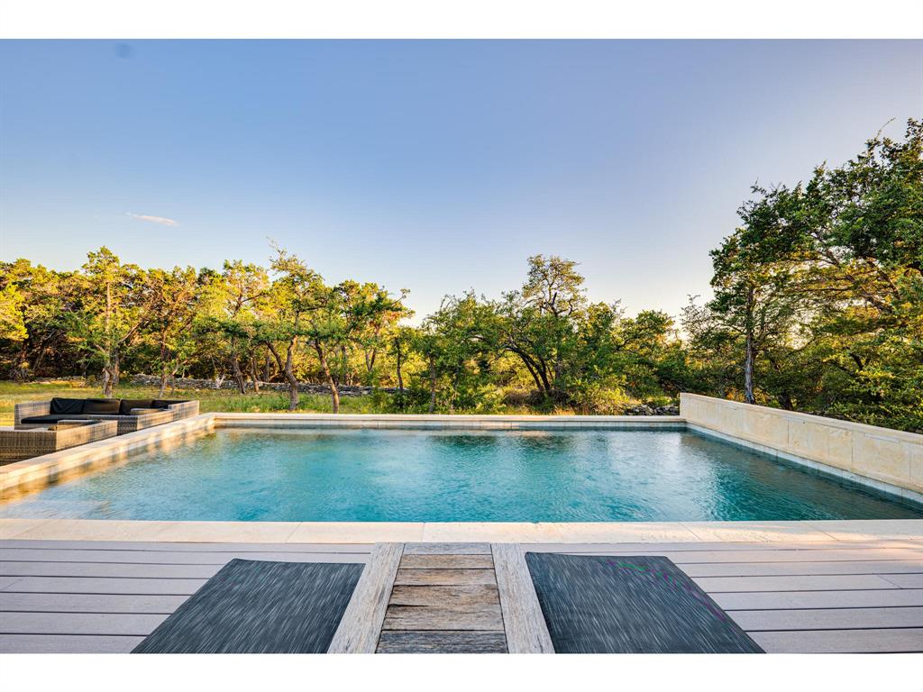 Amazing pool with a backdrop of miles of Hill Country views