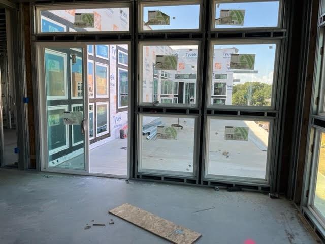 Enter to your large private balcony. Please note that there is also a smaller balcony that spans the length of the penthouse.