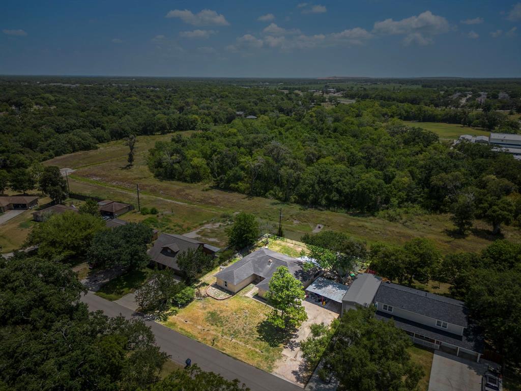 Aerial view highlighting property