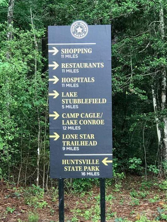 Directional sign showing proximity of amenities