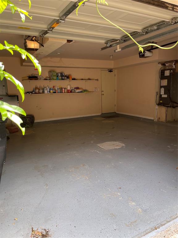 Spacious garage with storage