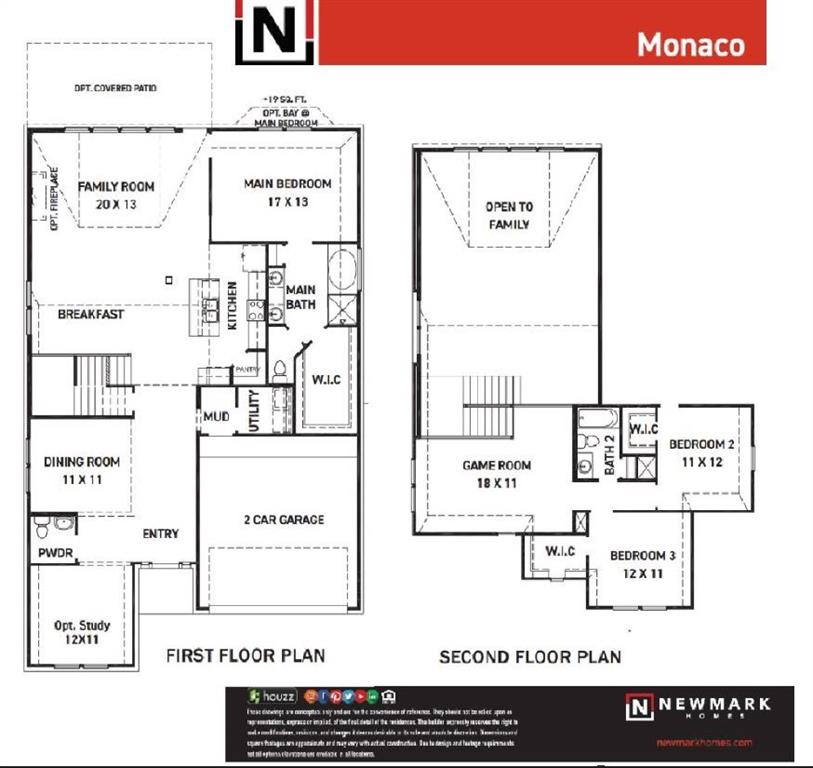 Newmark Homes\' new construction features the beautiful 3-bedroom Monaco structural options in the highly desired \