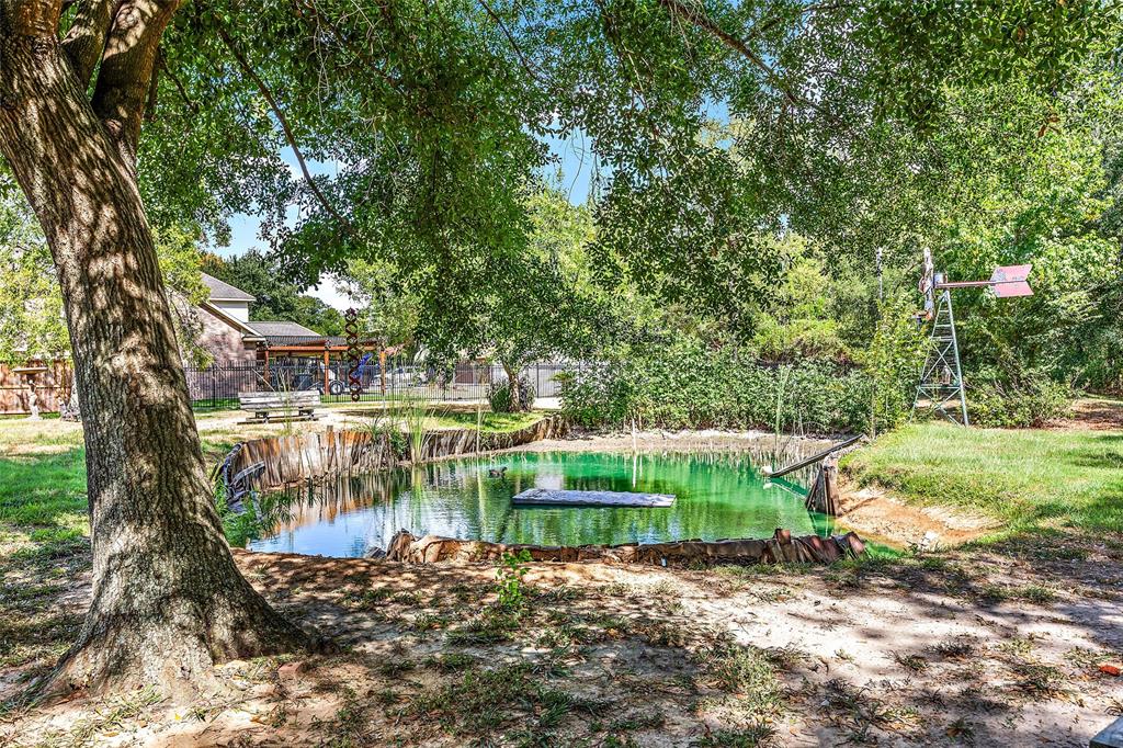 This pond come with a duck named Wilber who is staying for the sale of the home! He\'s super cute!