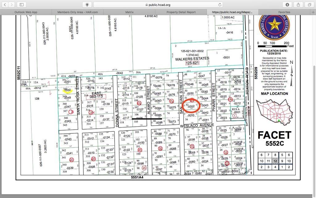 The red circled lot is located behind the selling lot as well.