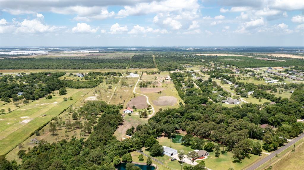 Aerial view looking from the back of the property toward FM 2354.