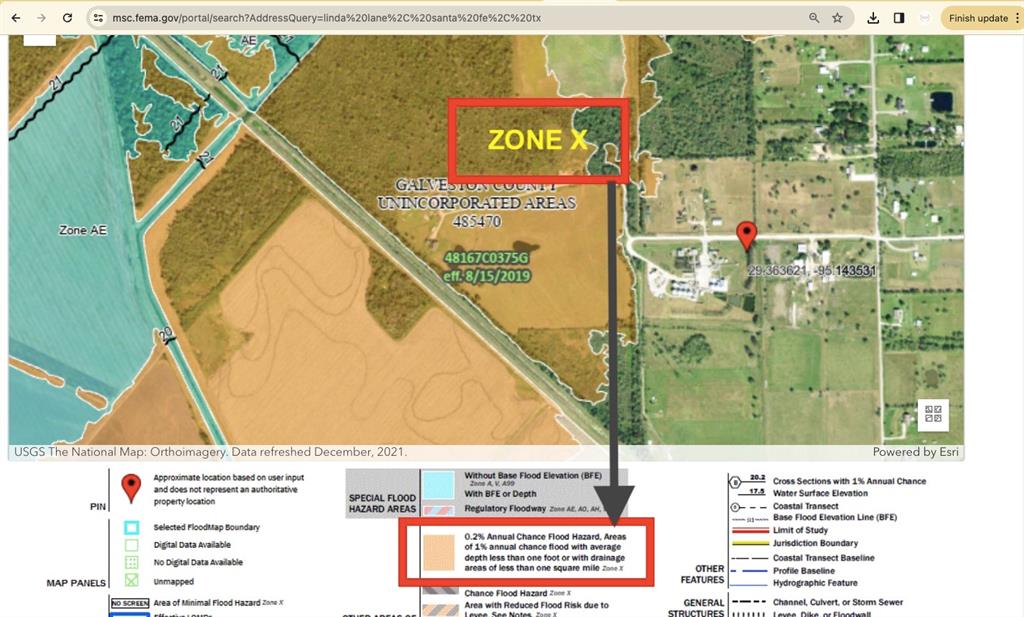 No mandatory flood insurance required. Talk to your rep for guidance! Map pulled from FEMA website.