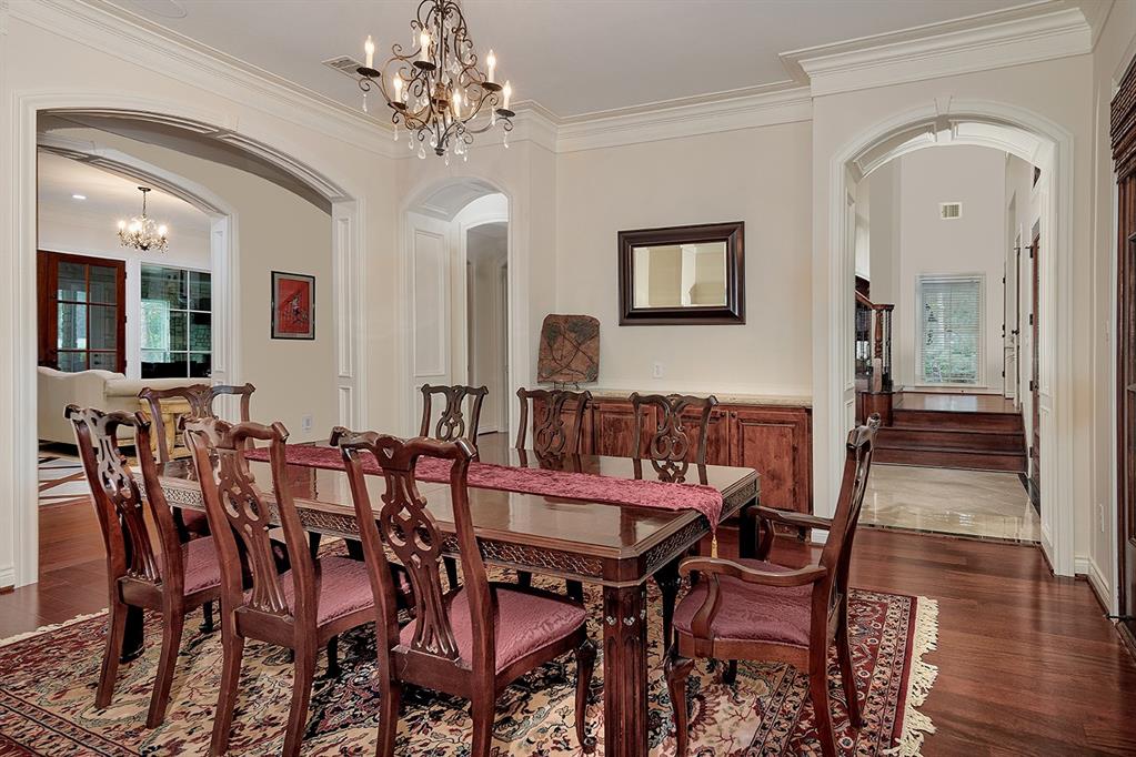 Another view of the formal dining with a built-in buffet