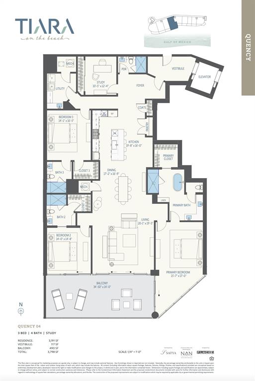Embolden your lifestyle through our Quency floorplan, featuring 3 bedrooms, a functional study, and 4 bathrooms, expertly intertwined with lavish closets for your convenience. Relish in unobstructed ocean views on your personal balcony or capacious living and kitchen areas, ideal for entertaining guests.
