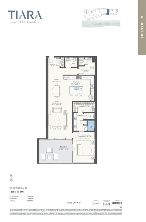 Explore the Alexandra, our 1 bedroom floorplan where sophistication meets remarkable Gulf Coast views. Discover a spacious living area, 10’ ceilings, and a private balcony where you can experience the charm of coastal living.
