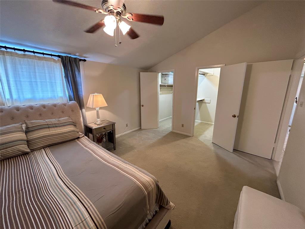 Vaulted Ceiling with Fan plus Great Closet with Double Doors
