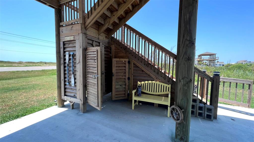 pictured is the location of the shower and storage.