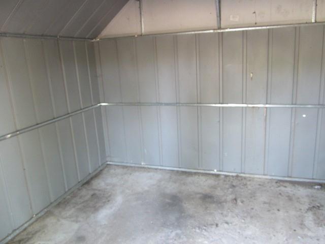 Inside view of  Storage building