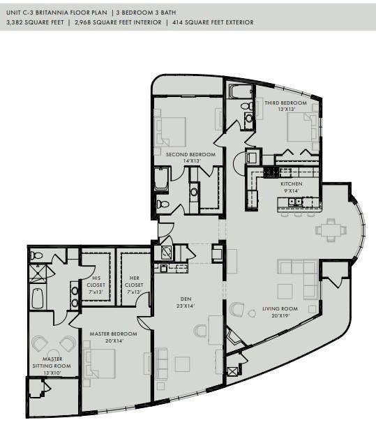 Britannia floor plan.   The two closets in primary suite have been changed to one huge upgraded closet