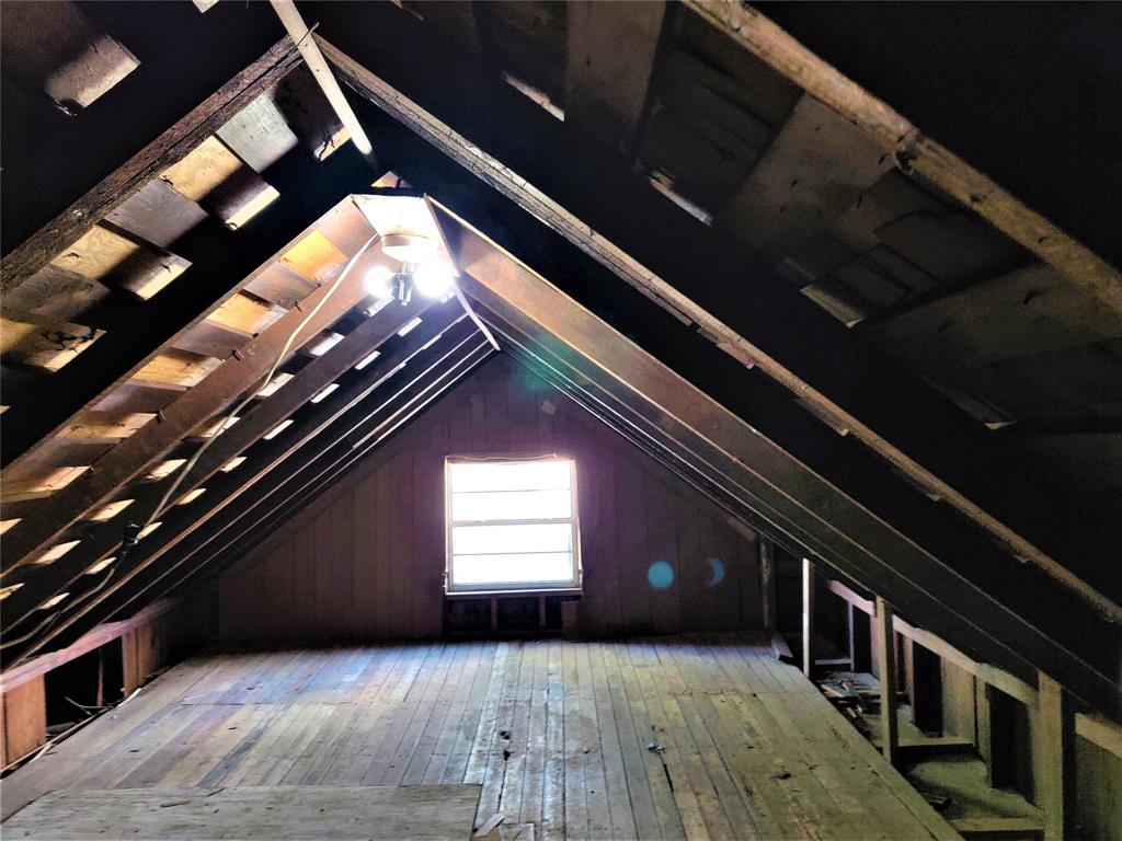 The attic/loft that is floored in and can be a great game room.