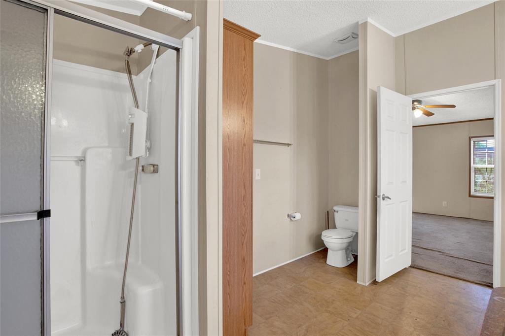 Primary bathroom with walk in shower.