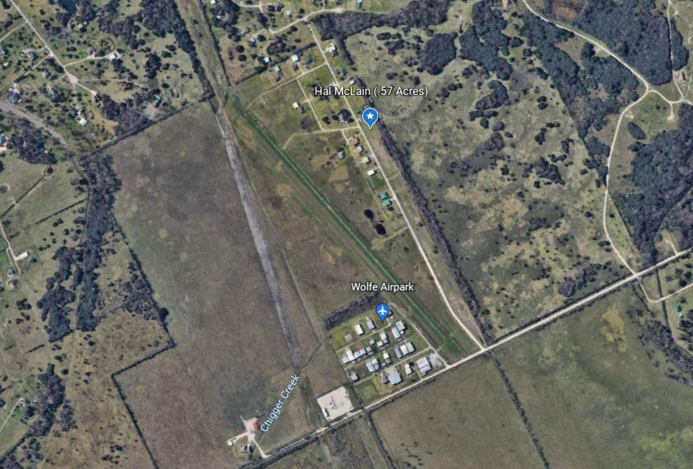 Aerial view of Wolfe Airpark.