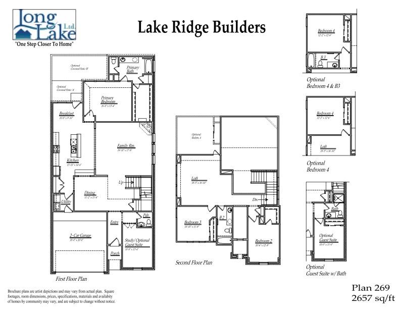 Plan 269 features 4 bedrooms, 3 full baths, 1 half bath and over 2,600 square feet of living space.
