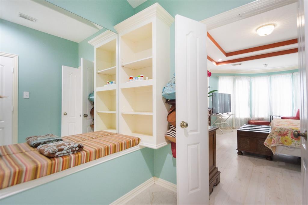 Dressing Station with a storage bench & built in shelves