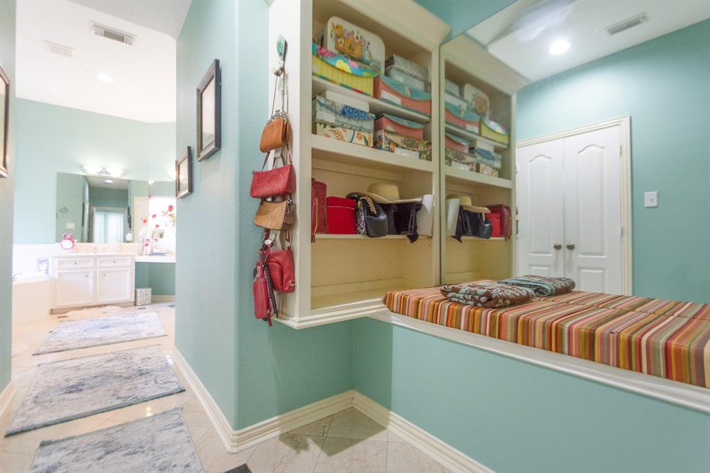 Dressing Station with a storage bench & built in shelves